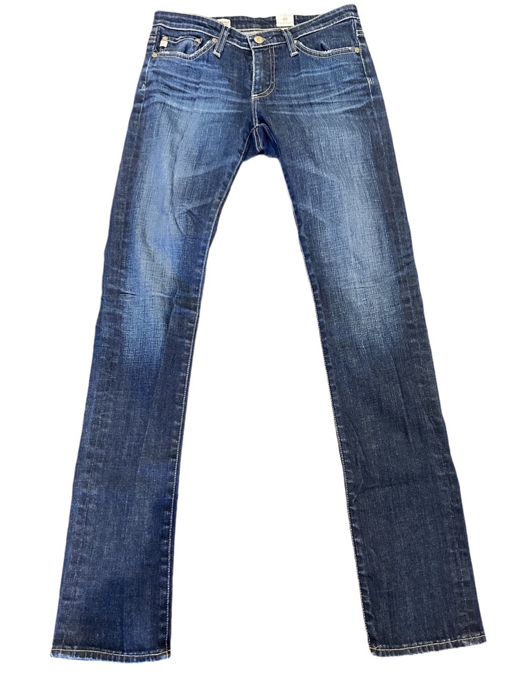 Ag Adriano Goldschmied Dark Blue Straight-Leg Jeans "The Premiere" 26 mid rise